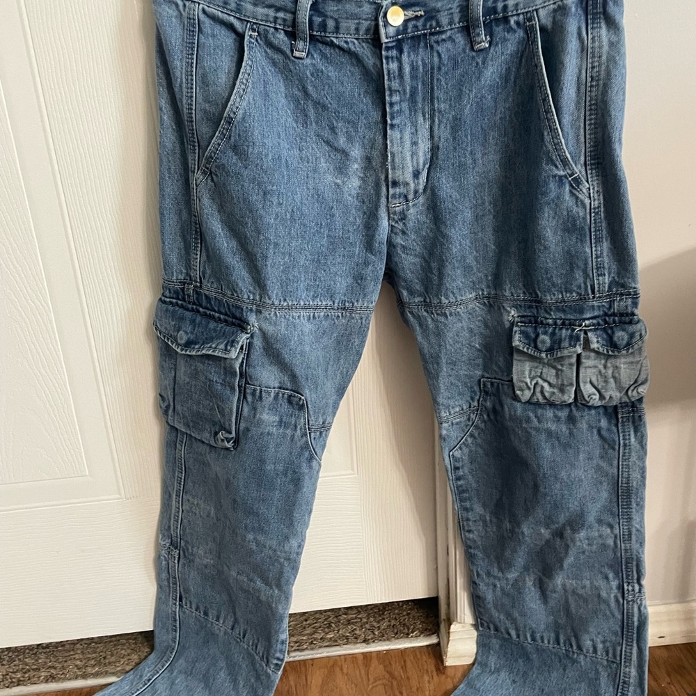 MNML Light Blue Cargo Pants